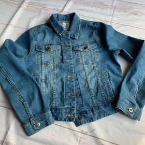 LOVE TREE DENIM CROPPED JACKET MEDIUM WASH